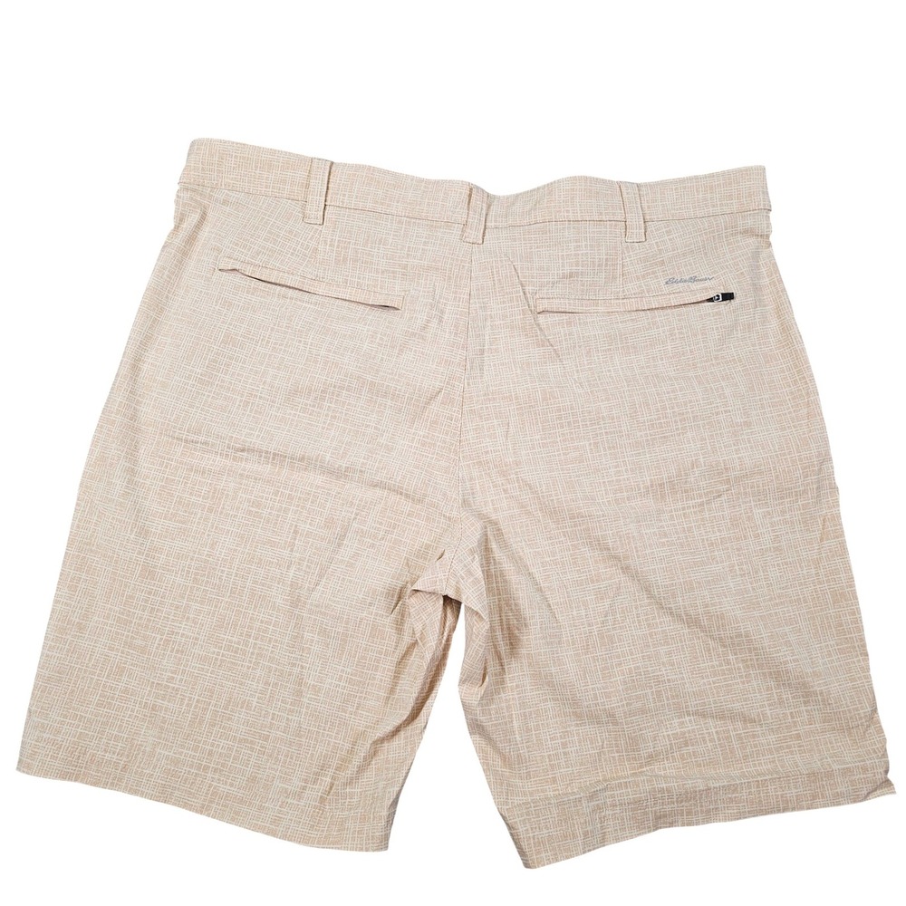 Eddie Bauer Travex Mens 40 Shorts Beige Crosshatch Stretch Performance 11107978 - Picture 3 of 9
